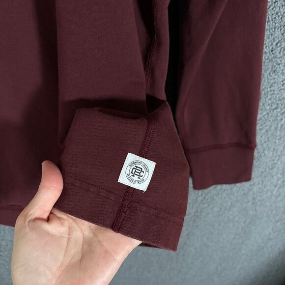 Reigning Champ Lightweight Cotton Crewneck Sweatshirt - Men's Size XL - Burgundy - Picture 2 of 7